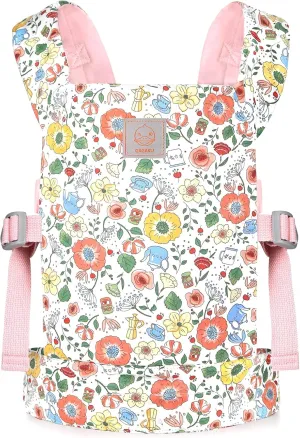 GAGAKU Baby Doll Carrier Stuffed Animal Carrier for Girls Doll Accessory Adjustable Straps for Reborn Baby Dolls - Pink Teapot