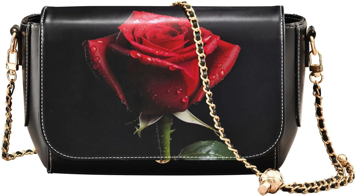GAIGEO Bear Drink Milk Leather Crossbody Bags, Crossbody Purses for Women Leather, Leather Zipper Shoulder Bag