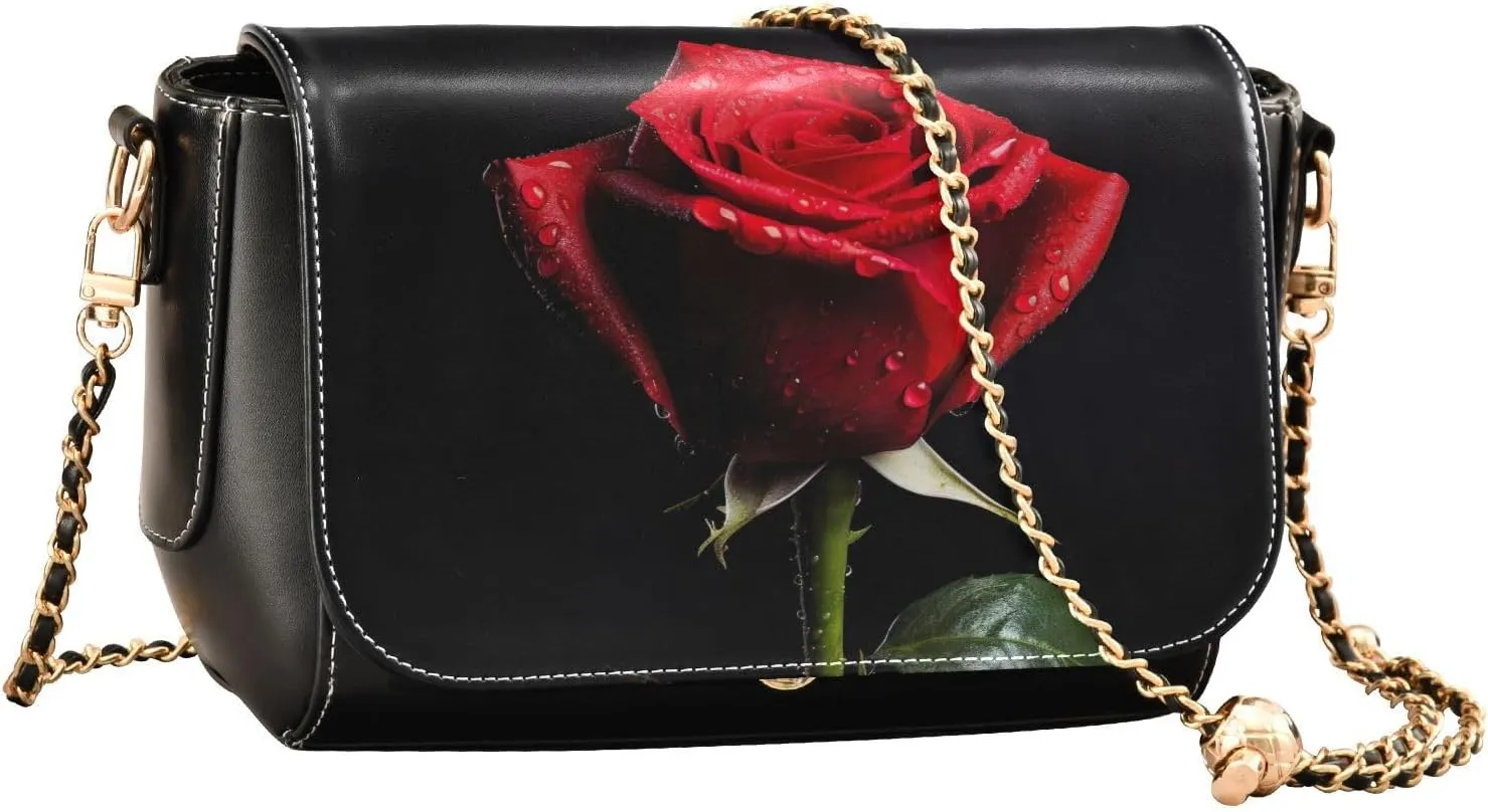 GAIGEO Bear Drink Milk Leather Crossbody Bags, Crossbody Purses for Women Leather, Leather Zipper Shoulder Bag