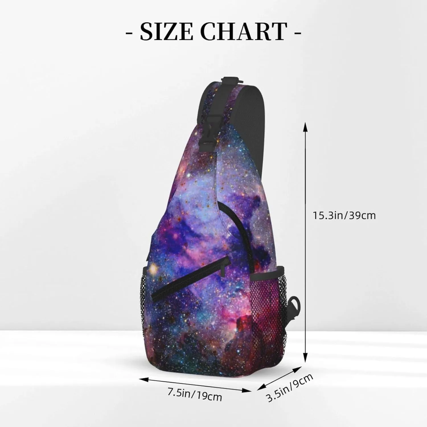Galaxy Sling Bag for Women Men Beautiful Nebula and Galaxies in Deep Outer Space Crossbody Backpack Mysterious Universe Starfield Sling Backpack Casual Shoulder Bag Travel Hiking Daypack