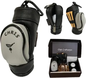 Golf Gifts for Men and Women, Personalized Premium Mini Golf Ball Bag, Holds 3 Golf Balls & Tees. Perfect for Golf Lovers, Optional Kit.