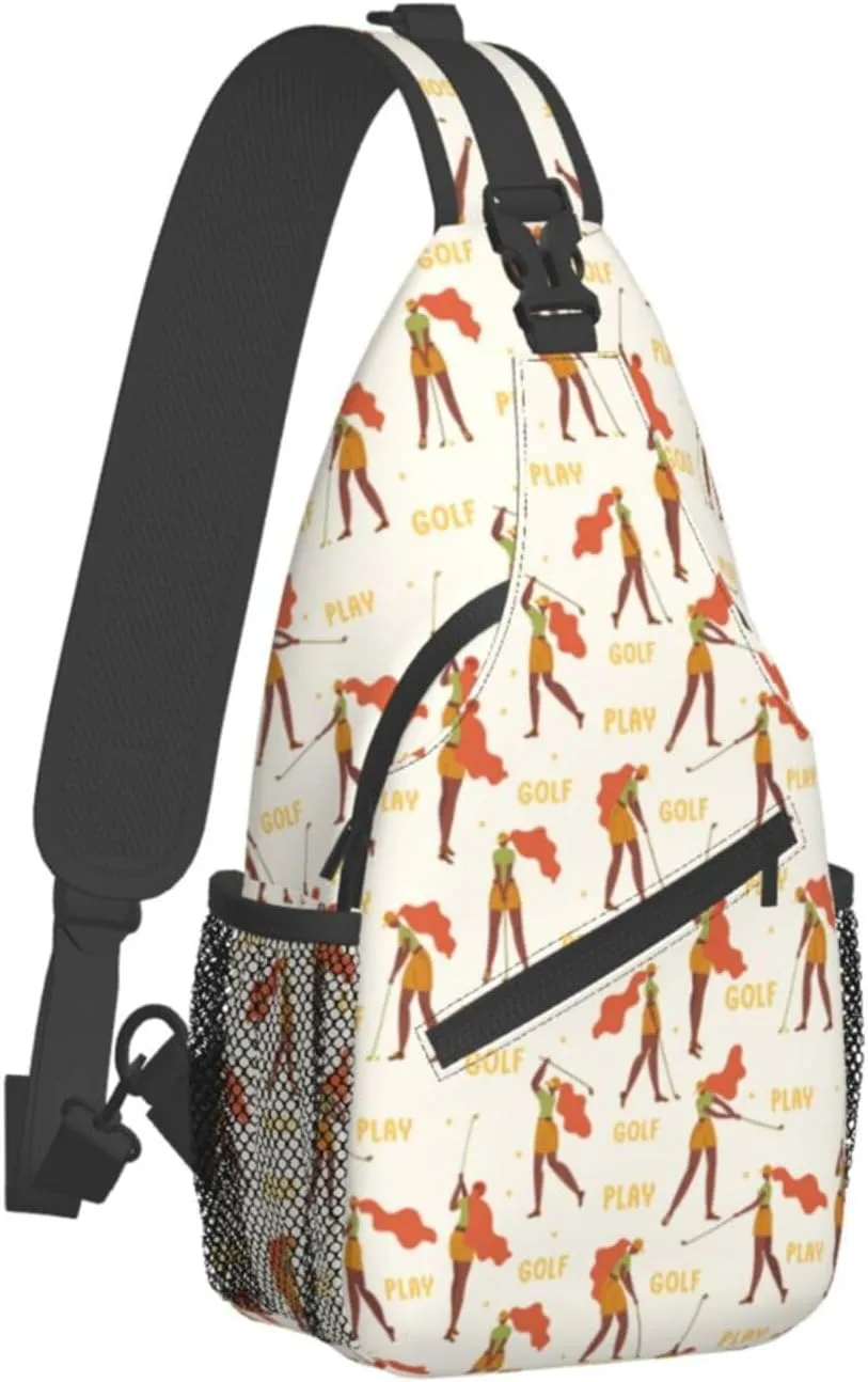 Golf Sling Backpack Chest Bag Crossbody Shoulder Bag Gym Cycling Travel Hiking Daypack For Men Women