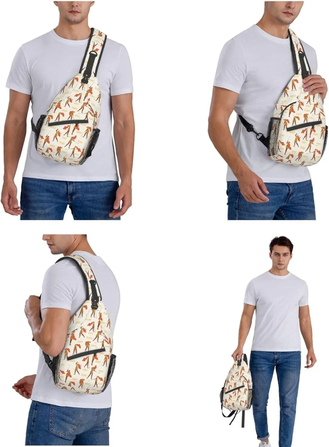 Golf Sling Backpack Chest Bag Crossbody Shoulder Bag Gym Cycling Travel Hiking Daypack For Men Women