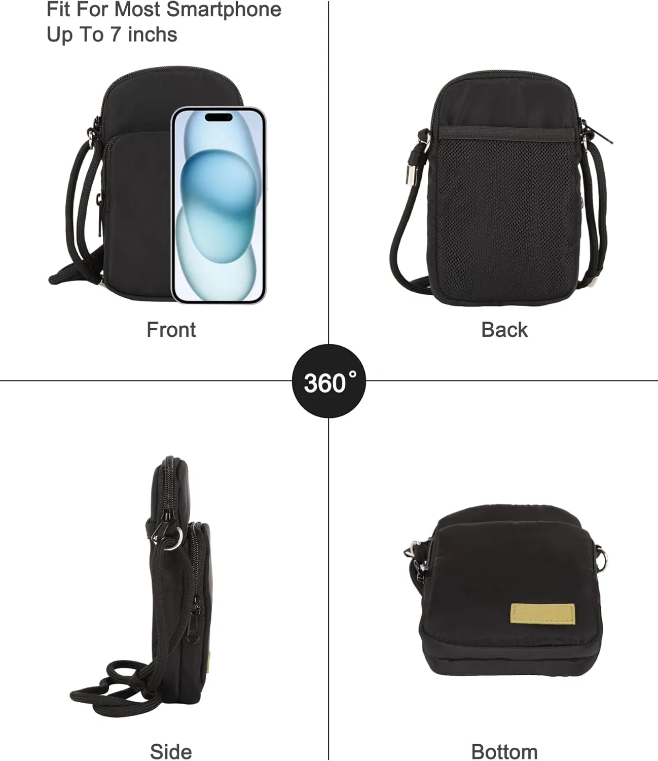 GOX Crossbody Bag for Women Small Size Cell Phone Wallet Purse for Travelling， Travel Purse Shoulder Bag