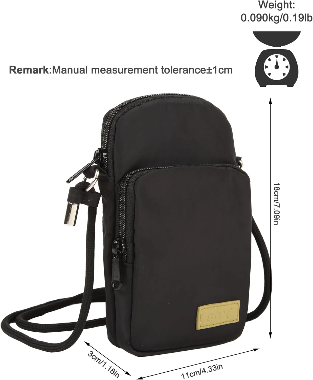 GOX Crossbody Bag for Women Small Size Cell Phone Wallet Purse for Travelling， Travel Purse Shoulder Bag