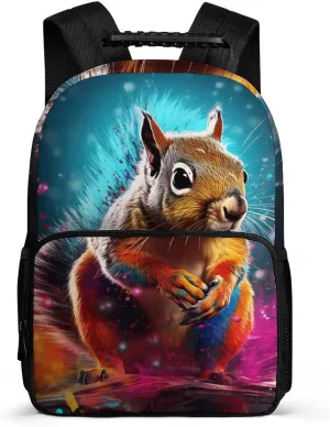Graffiti Cute Chipmunk 16 Inch Laptop Backpack Durable Travel Pack Casual Shoulder Backpack