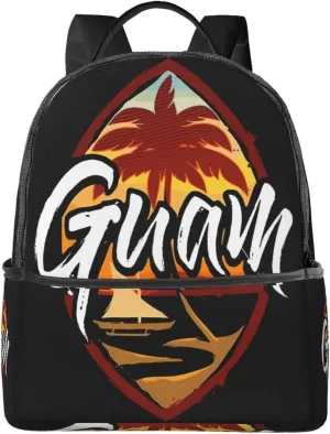 Guam Island Flag Casual Backpacks Laptop Backpack Carry-on Daypack Sports Travel Rucksack Lightweight Working Bag for Outdoor Hiking Cycling Walking