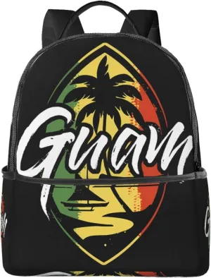 Guam Island Flag Casual Backpacks Laptop Backpack Carry-on Daypack Sports Travel Rucksack Lightweight Working Bag for Outdoor Hiking Cycling Walking
