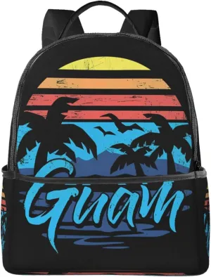 Guam Island Flag Casual Backpacks Laptop Backpack Carry-on Daypack Sports Travel Rucksack Lightweight Working Bag for Outdoor Hiking Cycling Walking