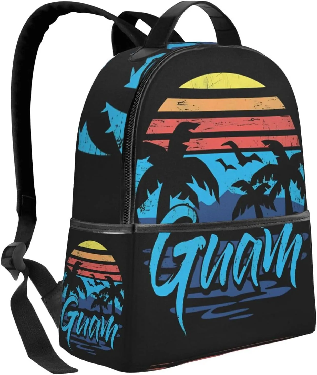 Guam Island Flag Casual Backpacks Laptop Backpack Carry-on Daypack Sports Travel Rucksack Lightweight Working Bag for Outdoor Hiking Cycling Walking