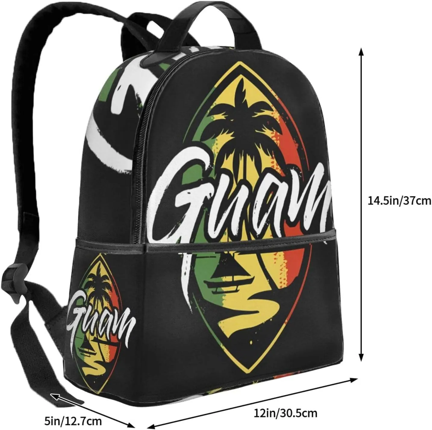 Guam Island Flag Casual Backpacks Laptop Backpack Carry-on Daypack Sports Travel Rucksack Lightweight Working Bag for Outdoor Hiking Cycling Walking