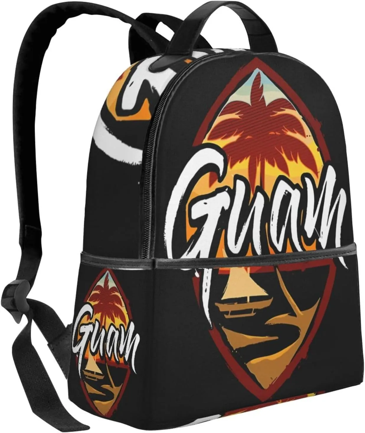 Guam Island Flag Casual Backpacks Laptop Backpack Carry-on Daypack Sports Travel Rucksack Lightweight Working Bag for Outdoor Hiking Cycling Walking
