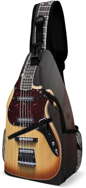Guitar Musical Instrument Sling Bag Sport Backpack Hiking Daypack Casual Chest Packs Crossbody Bag for Men Women