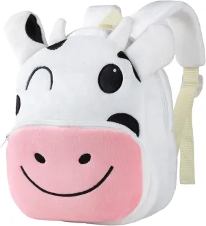 HAHASHOW Toddler Backpacks for Boys Girls 2-4, Cute Plush Animal Cartoon Kids Backpack for Daycare Kindergarten Preschool Travel Cow