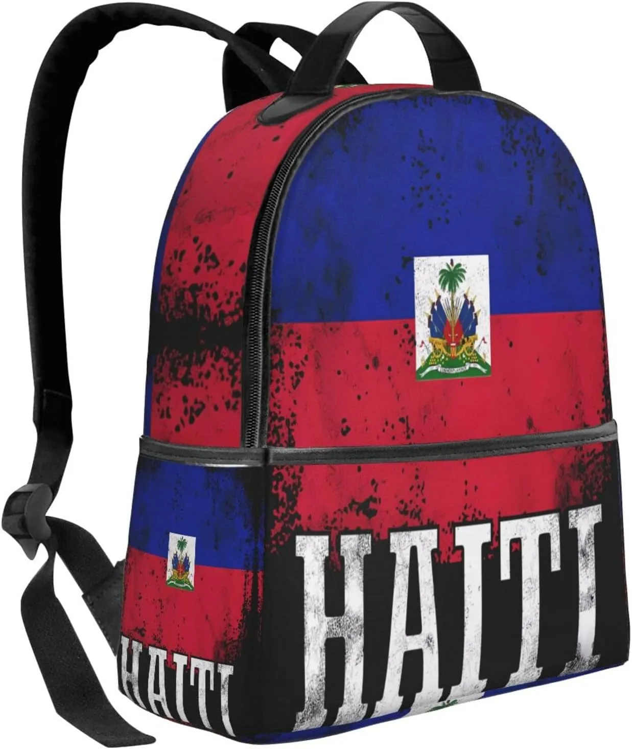 Haitian Haiti Flag Casual Backpacks Laptop Backpack Carry-on Daypack Sports Travel Rucksack Lightweight Working Bag for Outdoor Hiking Cycling Walking