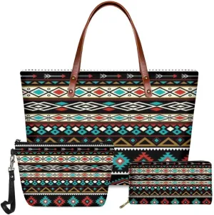 Handbag for Women Wallet Tote Bag Shoulder Top Handle Satchel Cosmetic Case 3pcs Set