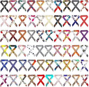 Handepo 60 Pcs Women Handbag Head Scarf for Women Hair Purse Scarf Handle Ribbon Satin Head Neckerchief Silk Headband Charm for Decoration