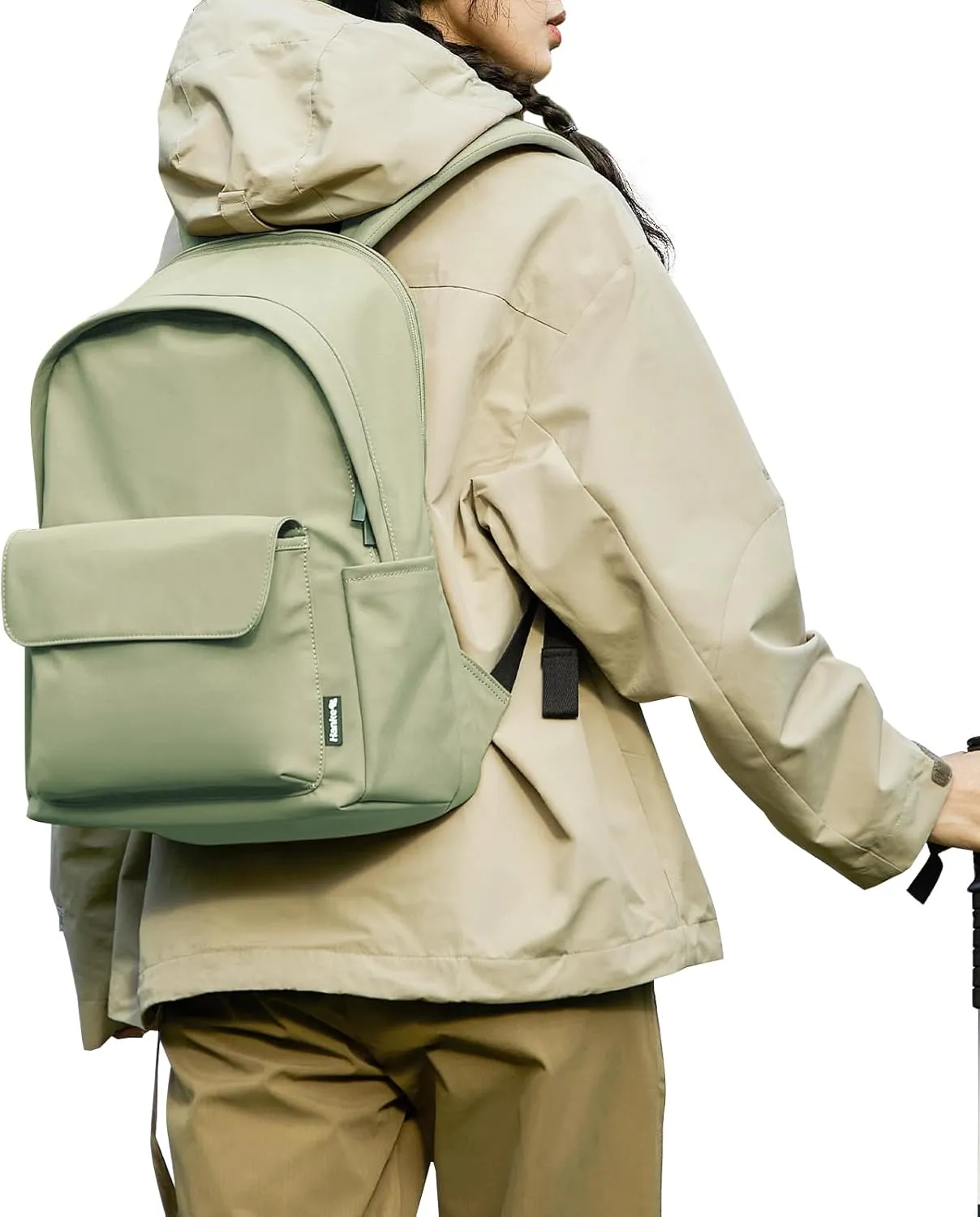 Hanke Casual Backpacks Travel Backpack for Women & Men, Lightweight Carry On Backpack for Work,Hiking wiht Unique Comfort Design (Grayish Green)