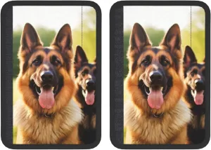 Happy German Shepherd Car Seat Belt Pad 2 Pack Universal Fit Seatbelt Cover Soft and Comfortable Backpack Shoulder Pad Adjustable Neck Cushion Protector Harness Pad for Car Bag