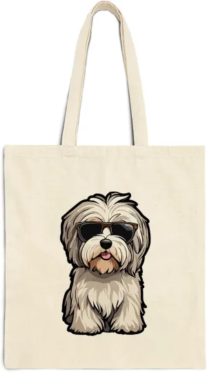Havanese Cotton Tote Bag for Women Men Casual Tote Bag Cloth Canvas Shopping Bags With Handles Cute Bags Everyday Use 15" x 16" Aesthetic Gift ID44997