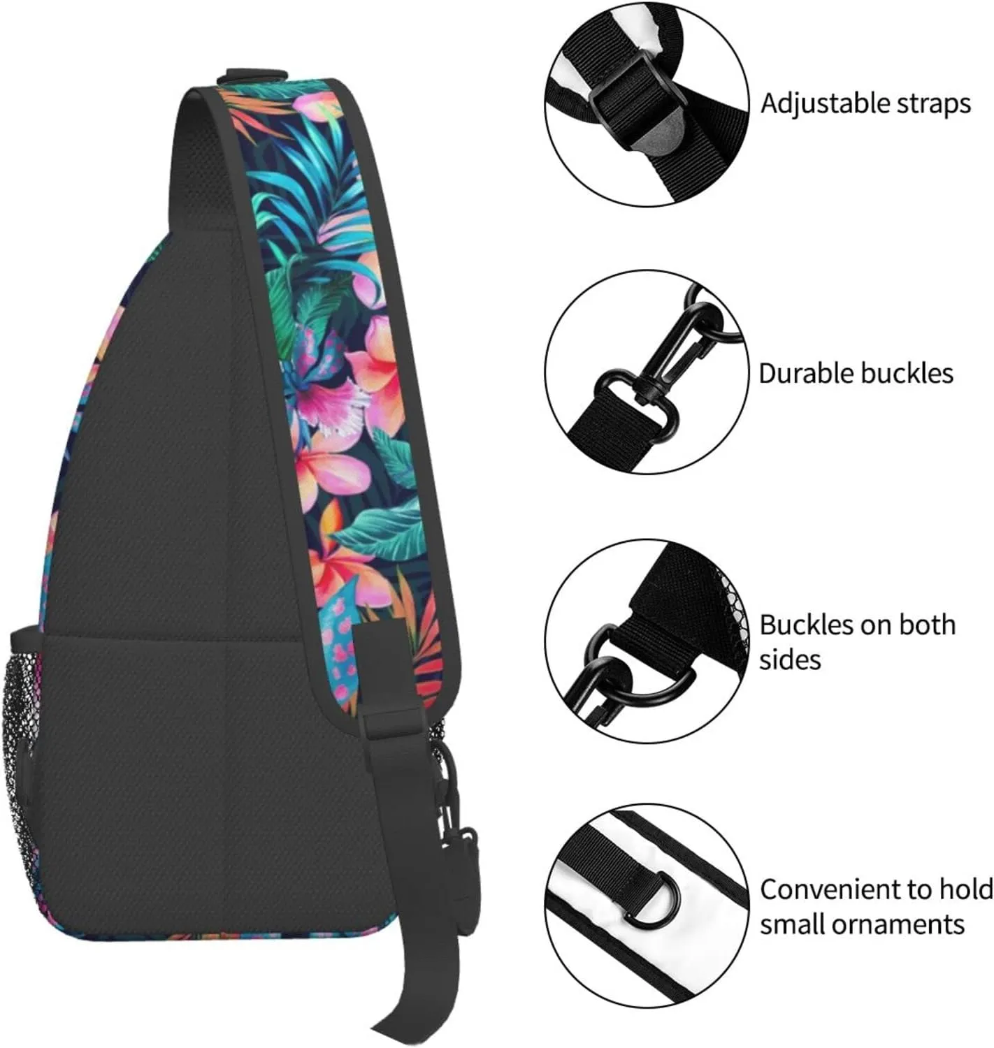Hawaii Hawaiian Sling Bag,Multipurpose Crossbody Backpack Shoulder Chest Bag for Women Men Travel Hiking Daypack