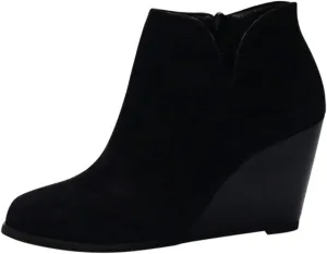 Hbeylia Platform Boots For Women Fashion Suede Wedge Chunky High Heel Ankle Booties Ladies Pump Dress Boots Short Boots Winter Shoes For Christmas Wedding Party