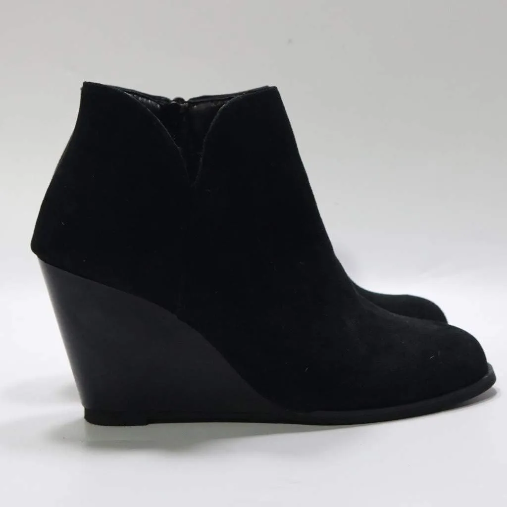 Hbeylia Platform Boots For Women Fashion Suede Wedge Chunky High Heel Ankle Booties Ladies Pump Dress Boots Short Boots Winter Shoes For Christmas Wedding Party