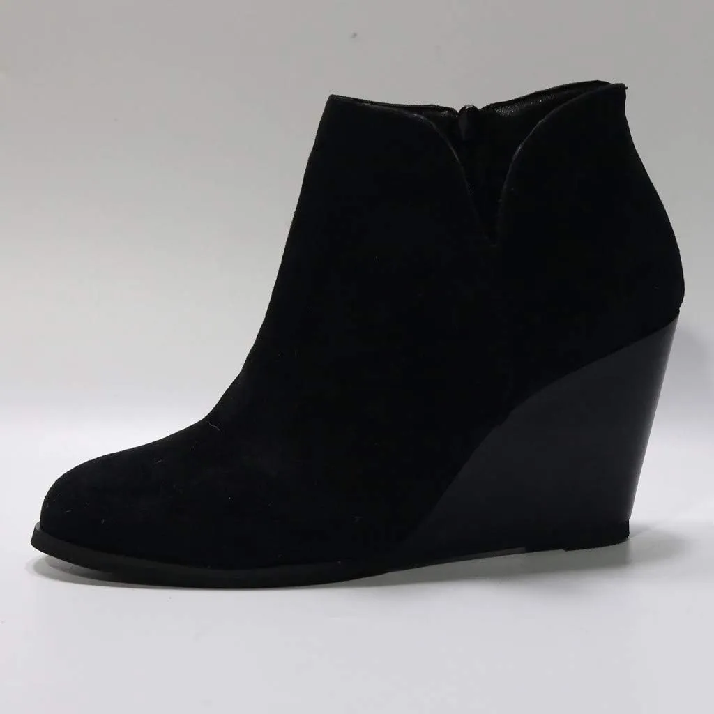 Hbeylia Platform Boots For Women Fashion Suede Wedge Chunky High Heel Ankle Booties Ladies Pump Dress Boots Short Boots Winter Shoes For Christmas Wedding Party