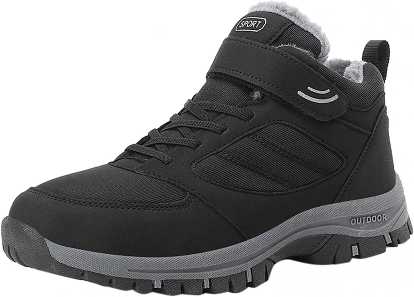 Hbeylia Winter Snow Boots For Women Men Couples Waterproof Faux Fur Lined Warm Lace Up Slip On Fashion Sneakers Walking Shoes Thermal Fleece Lining Lightweight Athletic Short Boots For Ski Hiking