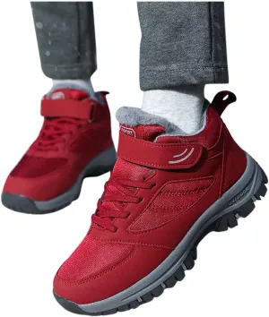 Hbeylia Winter Snow Boots For Women Men Couples Waterproof Faux Fur Lined Warm Lace Up Slip On Fashion Sneakers Walking Shoes Thermal Fleece Lining Lightweight Athletic Short Boots For Ski Hiking