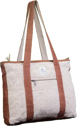 Hemp Corporate Tote Bag with with Cotton Lining | Spacious Work Bag Dual Compartments | 15L capacity