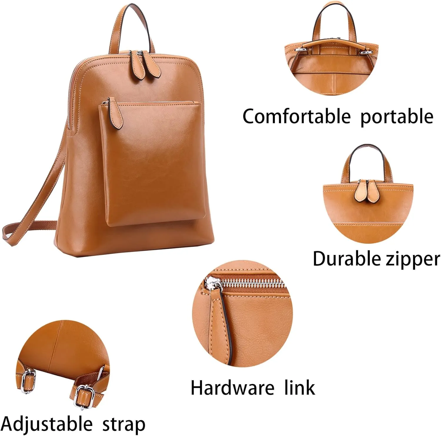 HESHE Backpack for Women Leather Backpack Purse Convertible Designer Bag Back Pack for Work Everything Bag