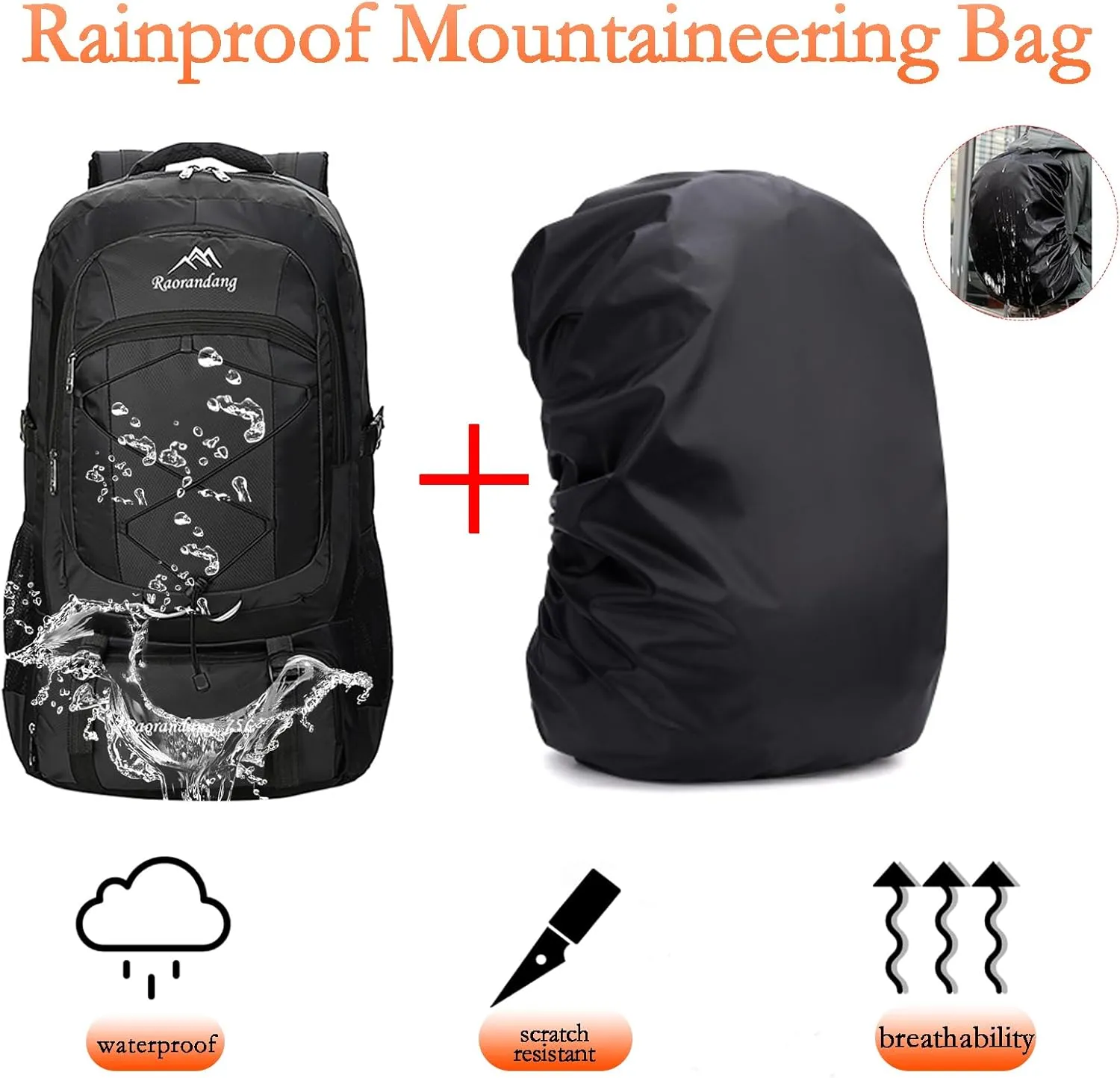 Hiking Backpack Waterproof Lightweight Durable 75L Large Capacity Travel Backpack Great for hiking, camping, trips
