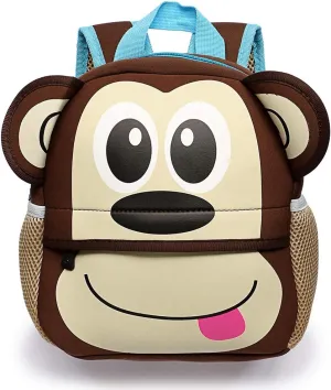 Hipiwe Little Kid Toddler Backpack Baby Boys Girls Kindergarten Pre School Bags Cute Neoprene Cartoon Backpacks (Monkey)