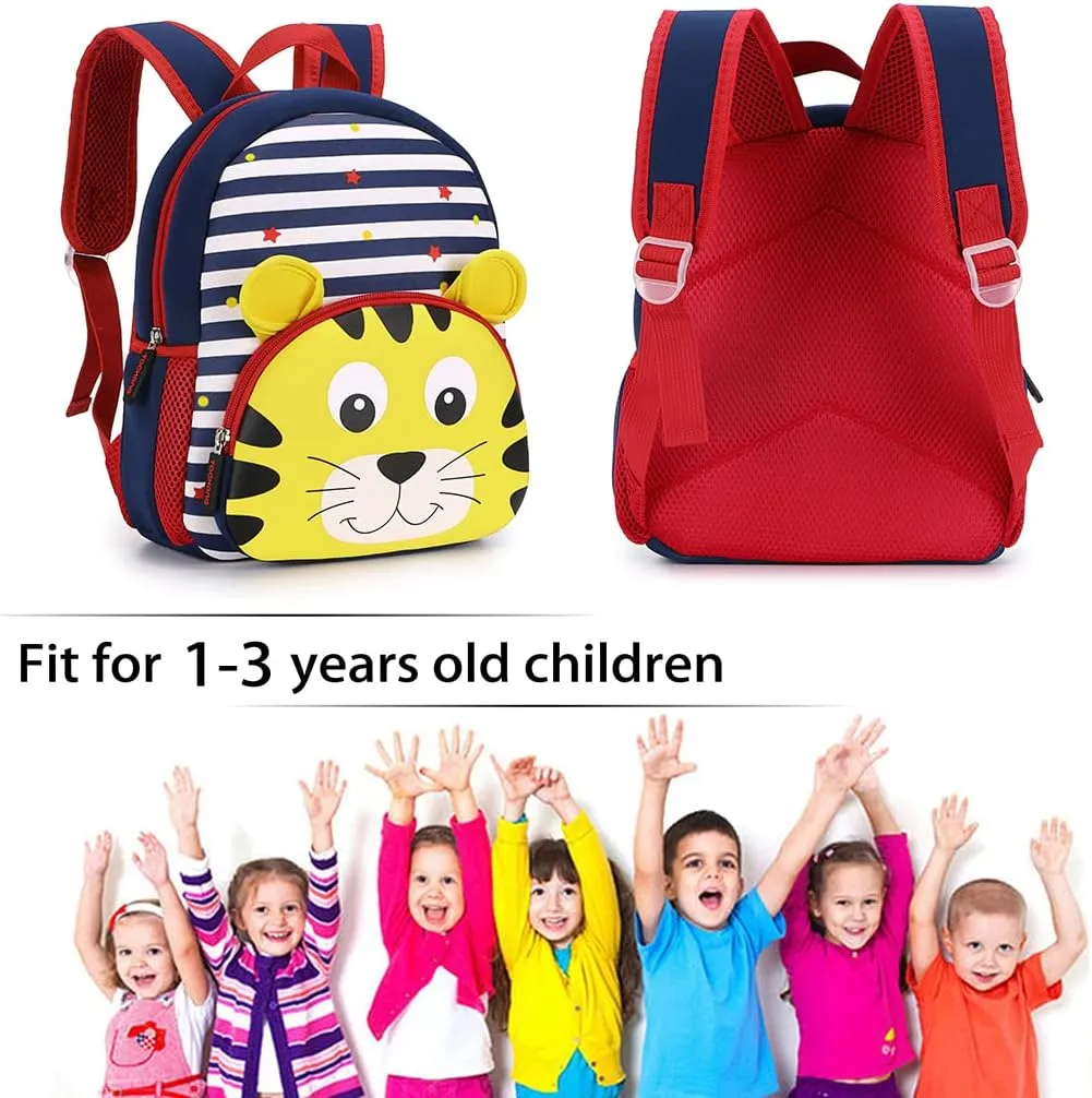 Hipiwe Toddler Backpack for Little Kids Water Resistance Kindergarten Preschool Bags Neoprene Children Schoolbag Cute Animal Cartoon Backpacks for Baby Boys Girls