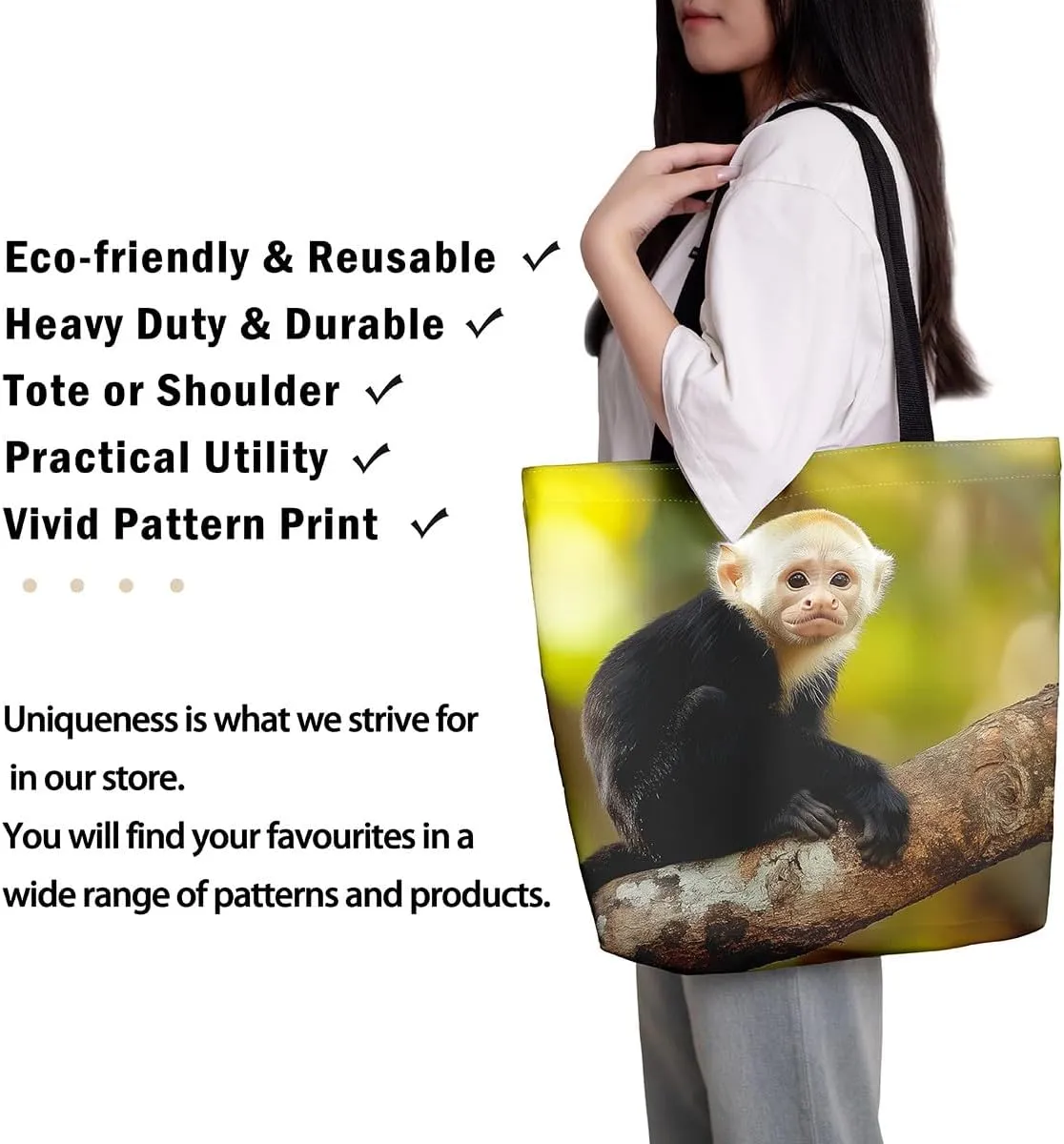 Hippo Canvas Tote Bag for Women,Cartoon Animal Large Capacity Gym Bag Garden Flower Cute Wildlife Cotton Bags