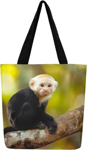 Hippo Canvas Tote Bag for Women,Cartoon Animal Large Capacity Gym Bag Garden Flower Cute Wildlife Cotton Bags