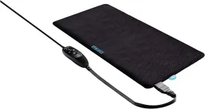 Homedics Weighted Integrated Gel Heating pad 4.1 LB with Deeper Penetrating Heat, 6 Heat Settings with 2-Hour Shutoff, Freezer-Friendly Cold Therapy, Unplug for On-The-Go Use, 12” x 24” Black