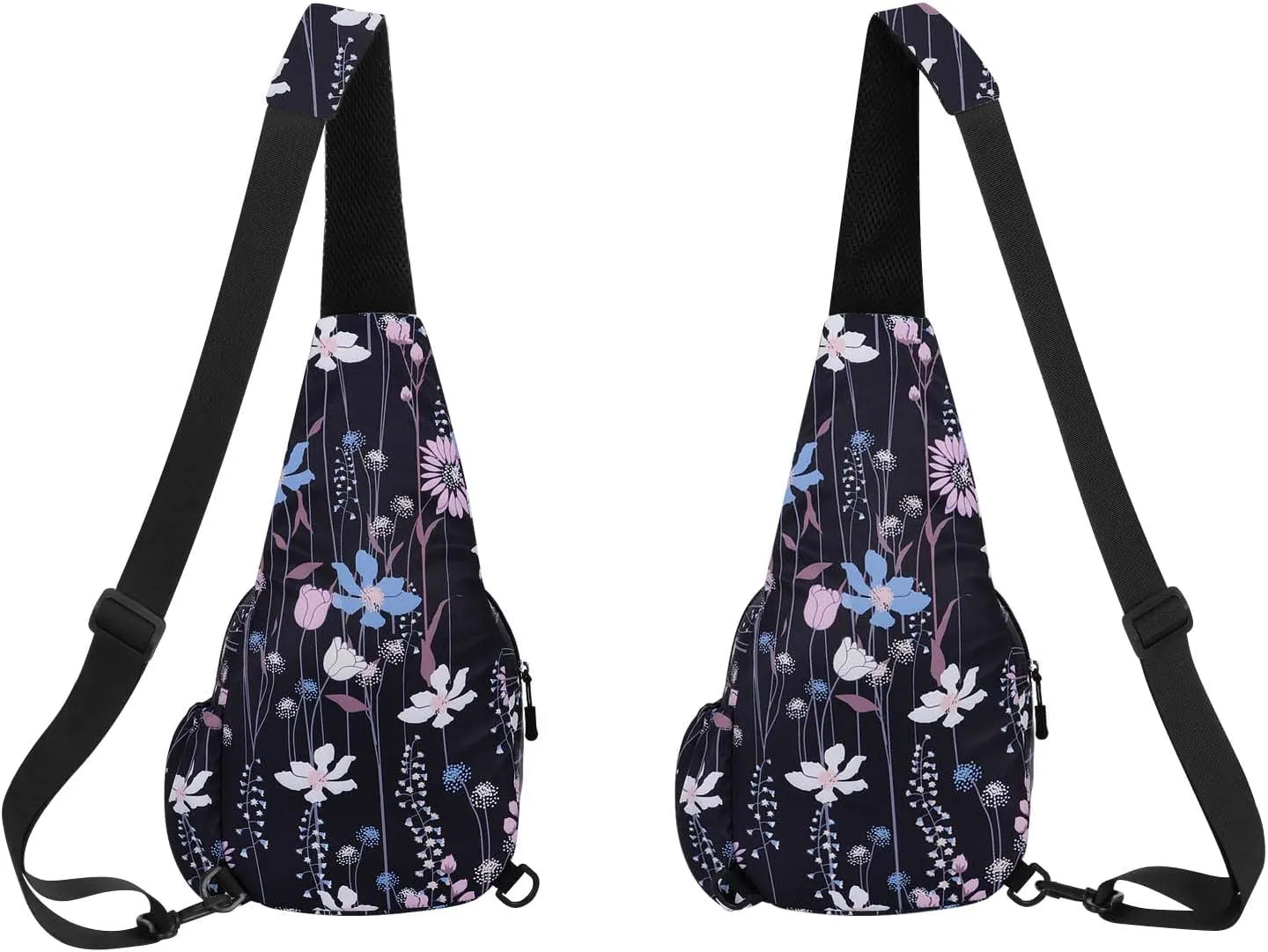 HUA ANGEL Floral Sling Bag, Small Lightweight Crossbody Shoulder Chest Bag for Men & Women Compact Travel Hiking Mini Daypack