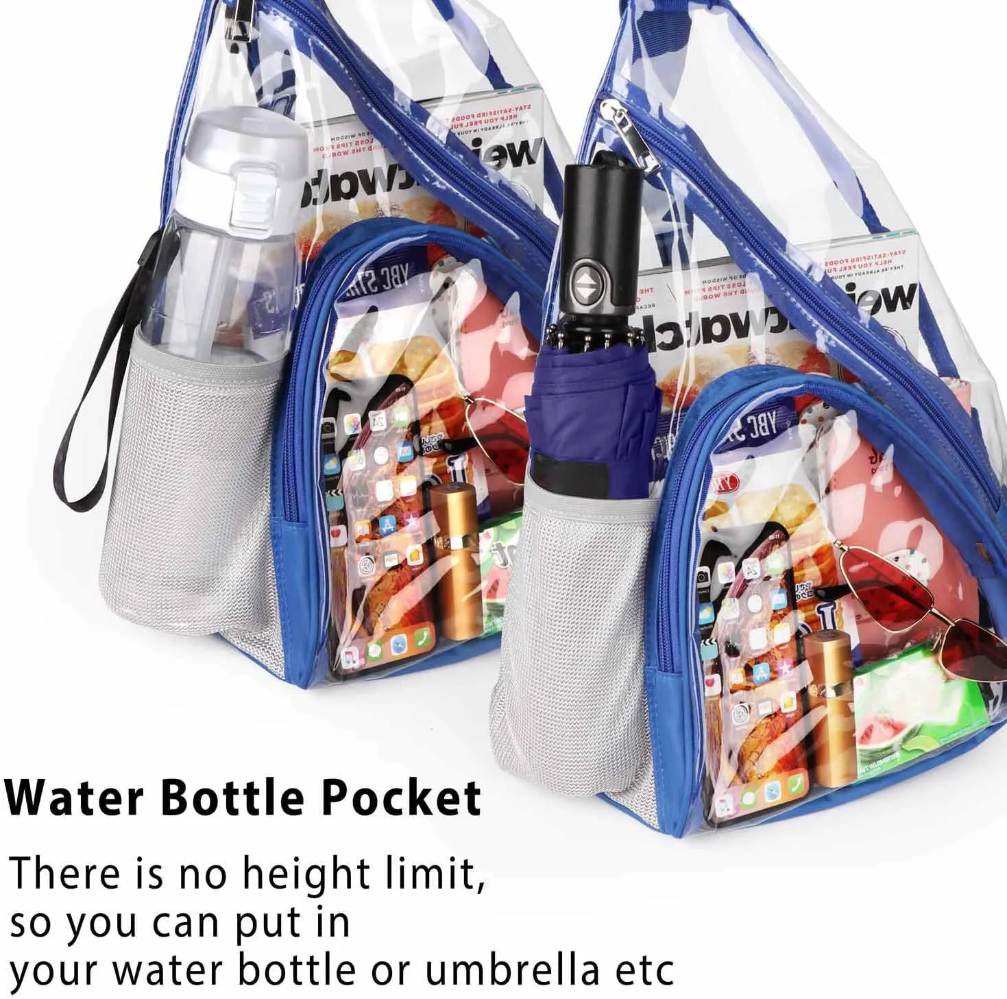 HULISEN Clear Sling Bag, Clear Bag Stadium Approved, Transparent Shoulder Crossbody Backpack Chest Casual Daypack