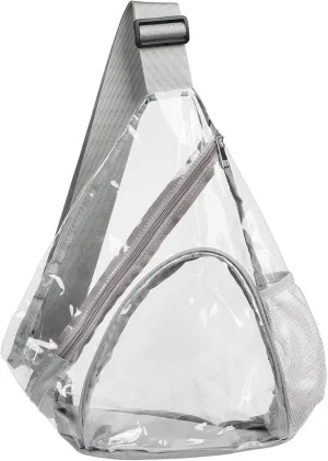HULISEN Clear Sling Bag, Clear Bag Stadium Approved, Transparent Shoulder Crossbody Backpack Chest Casual Daypack