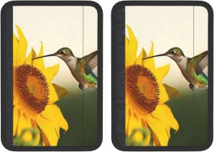 Hummingbird Sunflower Car Seat Belt Pad 2 Pack Universal Fit Seatbelt Cover Soft and Comfortable Backpack Shoulder Pad Adjustable Neck Cushion Protector Harness Pad for Car Bag