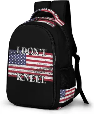 I Don't Kneel Laptop Backpack Multiple Compartments Travel Backpack Casual Shoulder Bag Fashion Computer Bag for Work Shopping