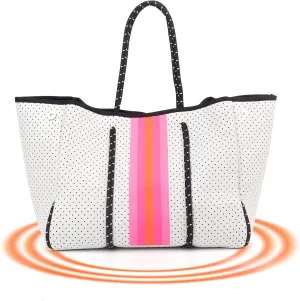 IBEE Neoprene Tote Bag for Women - Large Handbag, Beach and Pool Tote, Foldable