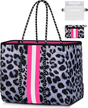 IBFUN Neoprene Bag, Large Multipurpose Beach Bag Neoprene Tote Bag with Inner Pocket for Women/Pool