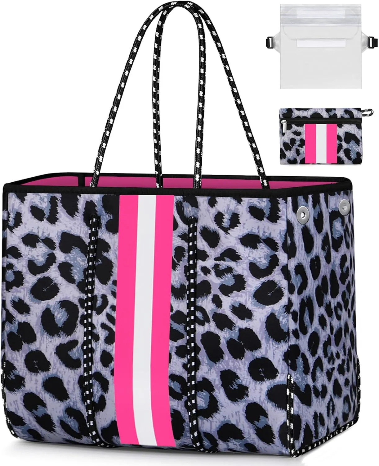 IBFUN Neoprene Bag, Large Multipurpose Beach Bag Neoprene Tote Bag with Inner Pocket for Women/Pool
