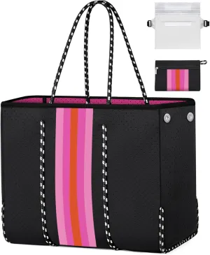 IBFUN Neoprene Bag, Large Multipurpose Beach Bag Neoprene Tote Bag with Inner Pocket for Women/Pool