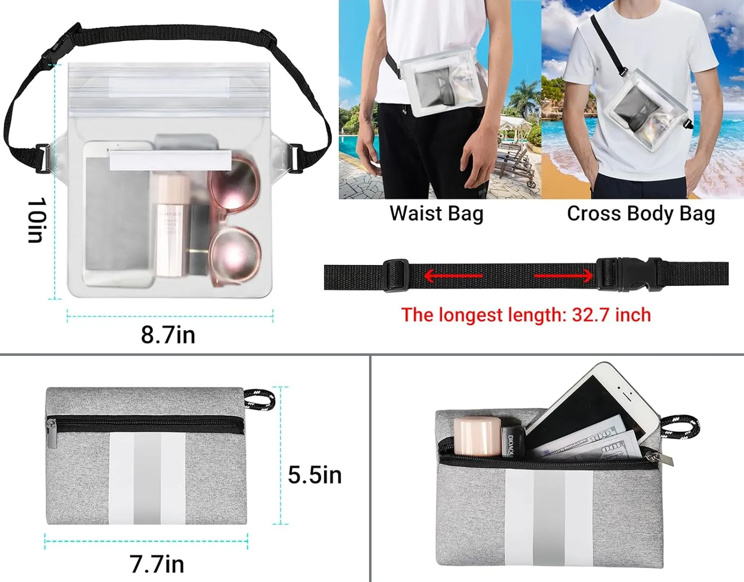 IBFUN Neoprene Bag, Large Multipurpose Beach Bag Neoprene Tote Bag with Inner Pocket for Women/Pool