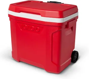 Igloo Cooler with Wheels, Profile II 28 Qt Hard Sided Ice Chest - Portable Insulated Container with Leak-Proof Design for Outdoor Use