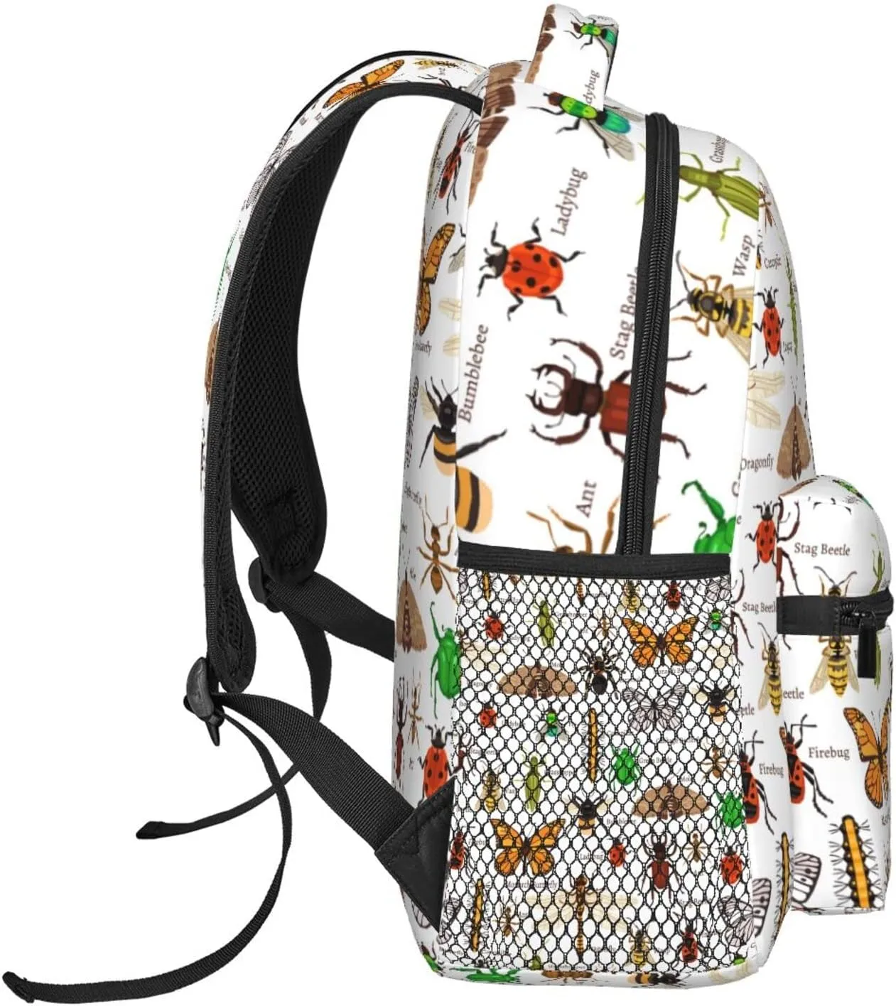 Insects Bugs Backpack With Adjustable Padded Shoulder Straps 17 Inch Daypacks For College Travel